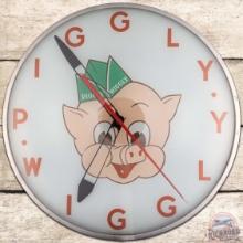 Piggly Wiggly 15" Telechron Advertising Clock w/ Pig Logo