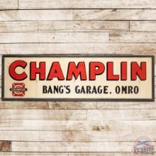 Champlin Bang's Garage Omro Wisconsin SST Wood Framed Sign w/ Logo