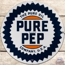 Pure Pep The Pure Oil Company 15" SS Porcelain Sign