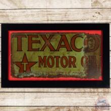 Early Texaco Motor Oil The Texas Company Framed SS Tin Sign