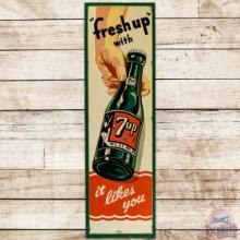 1951 "Fresh Up" with 7up It Likes You SST Sign w/ Bottle & Hand
