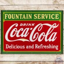 Drink Coca Cola Delicious and Refreshing Fountain Service DSP Sign w/ Frame