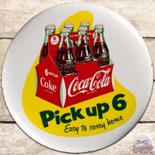 Coca Cola "Pick up 6" SST Button Sign w/ 6 Pack