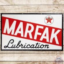 1961 SS Porcelain Marfak Lubrication SS Porcelain Sign w/ Logo