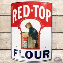 Red Top Flour Curved SSP Sign Aunt Jemima Mills Co.