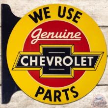 We Use Genuine Chevrolet Parts DS Tin Flange Sign