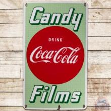 Drink Coca Cola Candy Films SS Porcelain Sign w/ Logo
