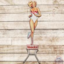 Rare Veedol Motor Oil Skater Girl Die Cut DS Curb Sign