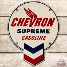 Chevron Supreme Gasoline SST Pump Plate Sign w/ Hallmark