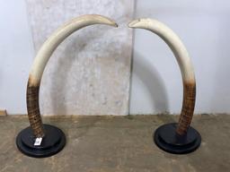 Pair of Reproduction Elephant Tusk