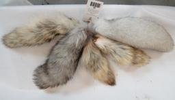 5 ASSORTED FOX TAILS