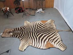 VERY BEAUTIFUL ZEBRA SKIN RUG FELTED