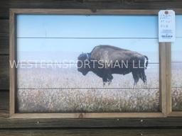 2 North American Bison-or Buffalo pictures 2 x $ 23 inches long x 16 inches wide.. = NEW