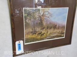 Sable and Wild Dog Framed Art Print