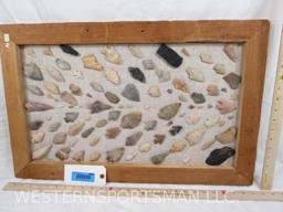 FRAME OF PREHISTORIC INDIAN ARROWHEADS