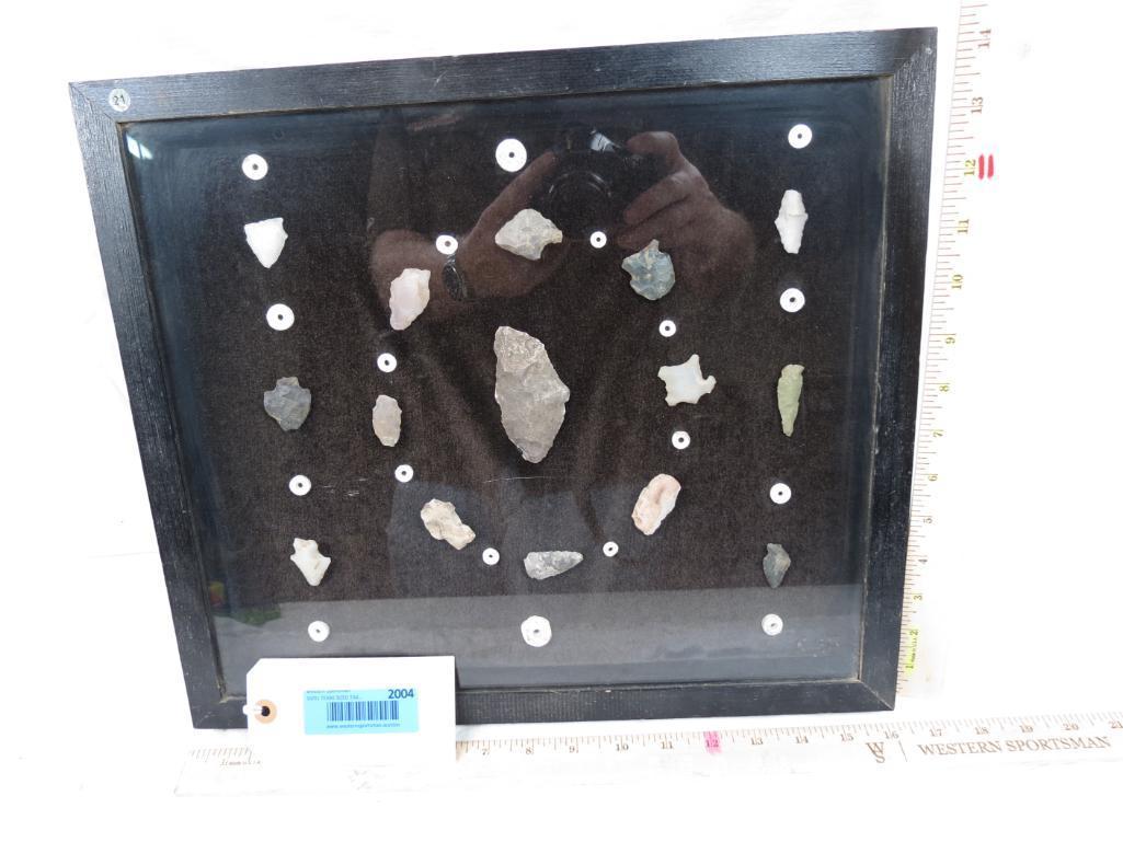 PREHISTORIC FRAME OF POINTS & BEADS