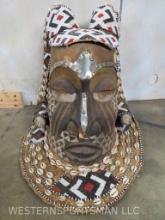 African Tribal Kuba Royal Head Mask/Helmet Appears Old