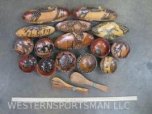 African Teak Wood Trays & Bowls/Spoons (ONE$)
