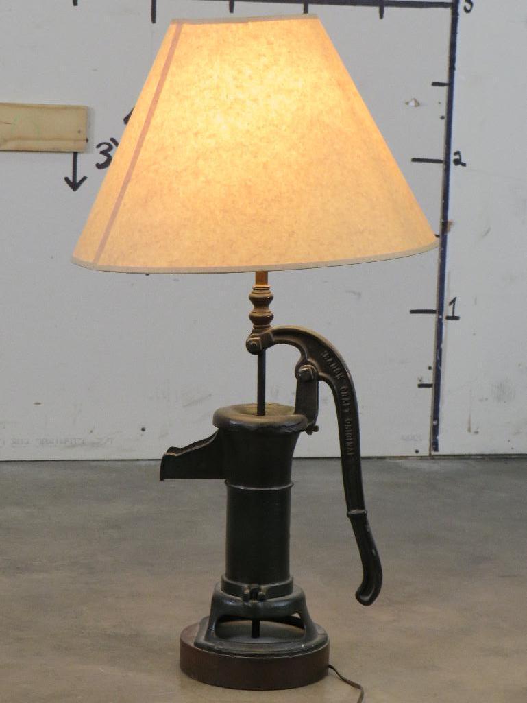 Antique Cast Iron Well Water Pump Lamp DECOR