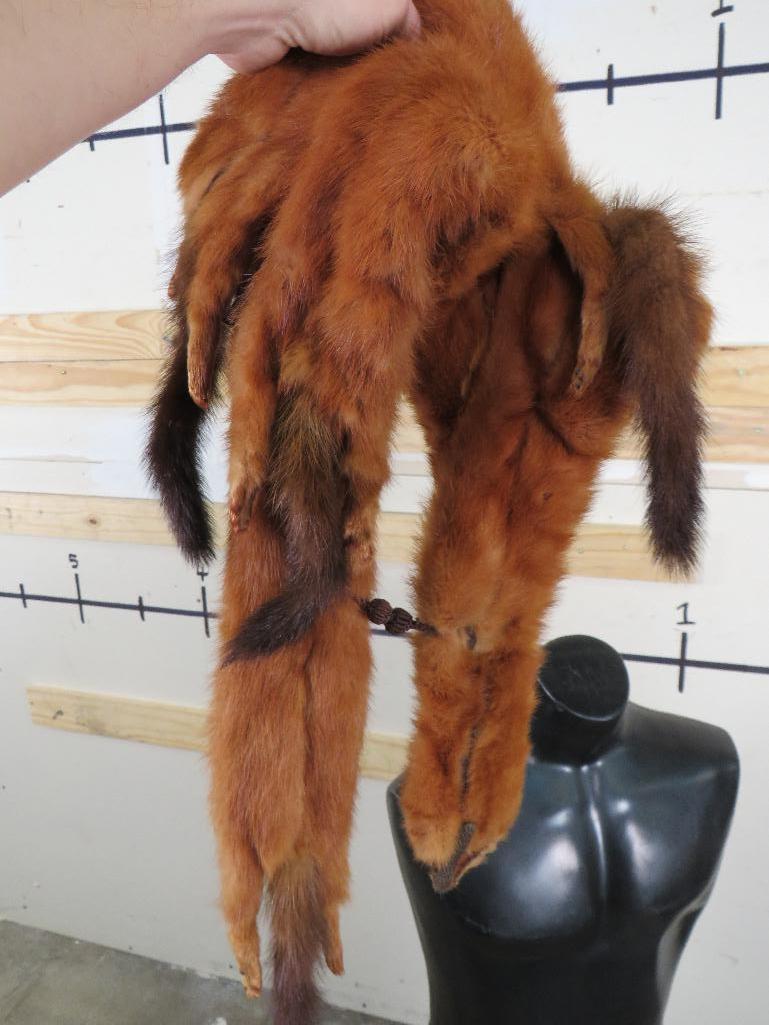 Beautiful Vintage (1950's) Mink Stole Scarf w/4 Minks, Head, Feet & Tails VINTAGE