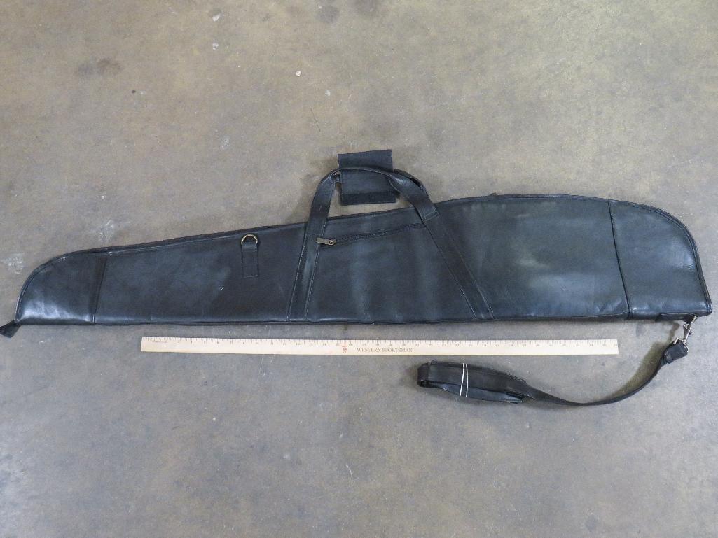 Very Nice Brand New Black Leather Rifle Case GEAR