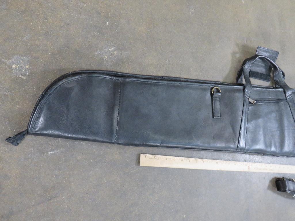 Very Nice Brand New Black Leather Rifle Case GEAR