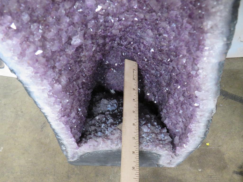 Beautiful XXL Brazilian Amethyst Geode Cathedral Tower, Cut base-Dark Purple Stunning ROCKS&MINERAL