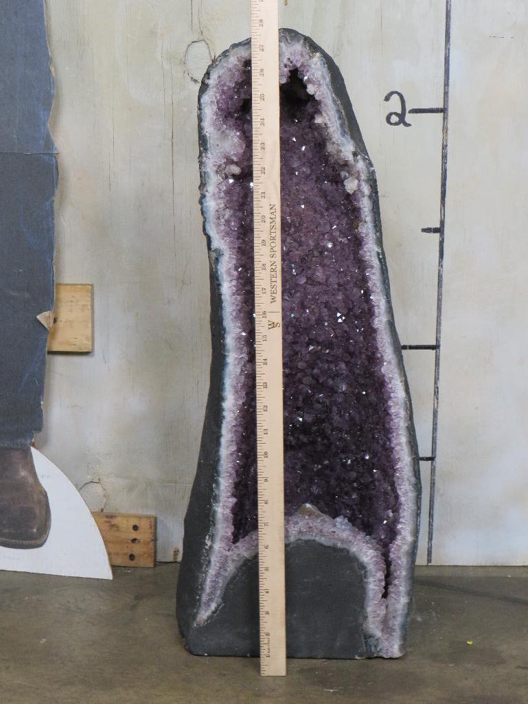 Beautiful XXL Brazilian Amethyst Geode Cathedral Tower, Cut base-Dark Purple Stunning ROCKS&MINERAL