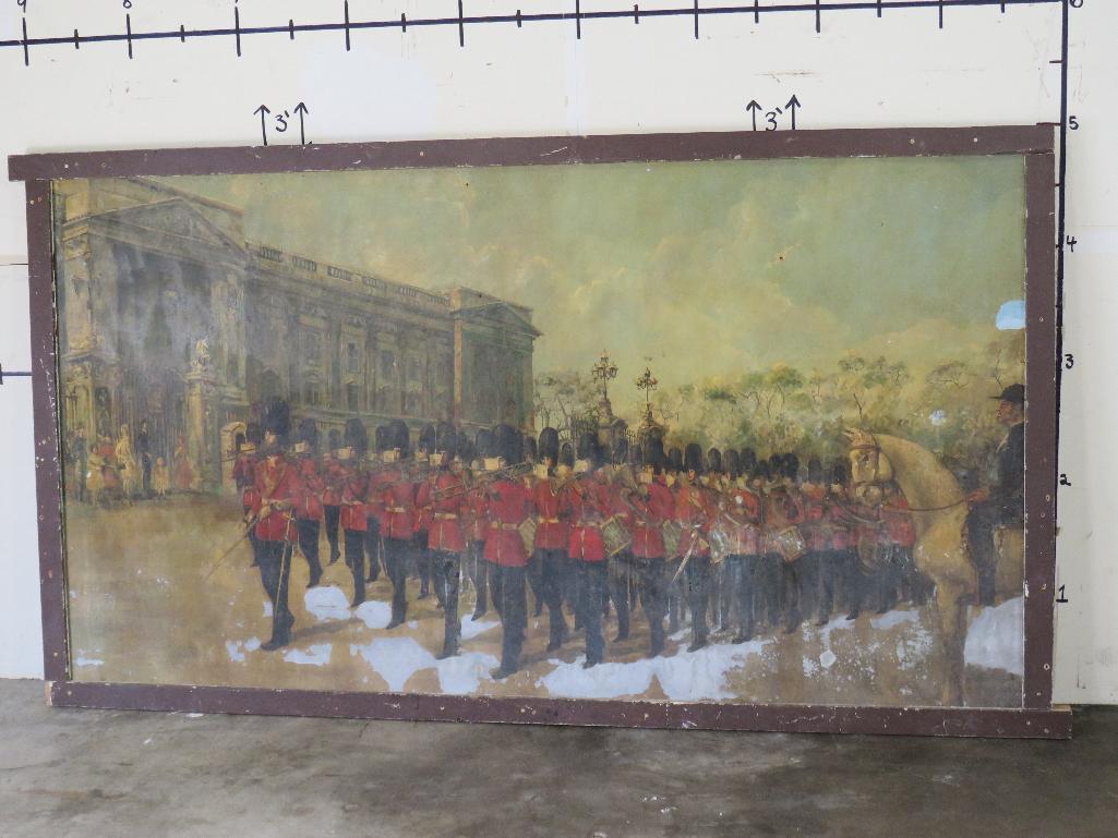 Huge XXXL Antique Painting English & Buckingham Palace ANTIQUES ART