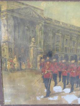 Huge XXXL Antique Painting English & Buckingham Palace ANTIQUES ART