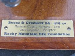 Limited Bronze by Jack Logozzo of the Boone & Crockett #4 Elk Taken in 1958