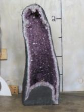 Beautiful XXL Brazilian Amethyst Geode Cathedral Tower, Cut base-Dark Purple Stunning ROCKS&MINERAL