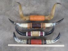 4 Sets of Vintage Mounted Longhorns (ONE$) TAXIDERMY