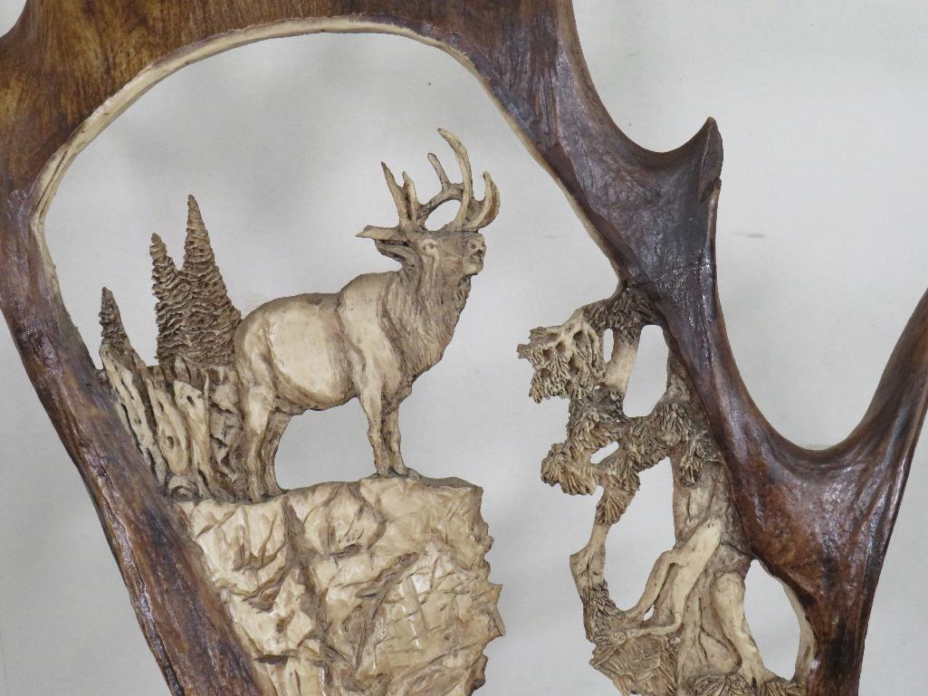 Beautifully Carved Reproduction Moose Antler CABIN DECOR