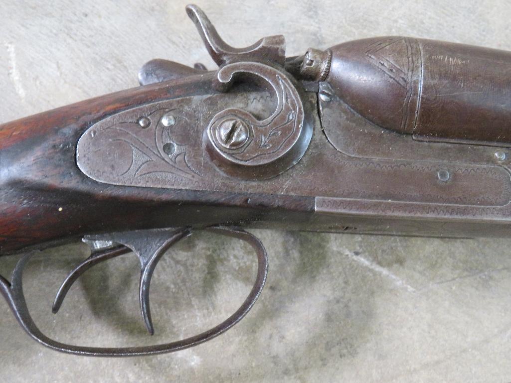 Antique Double Barrel Non Working 12 Gauge Shotgun (American Gun Co. New York) ANTIQUE GUN