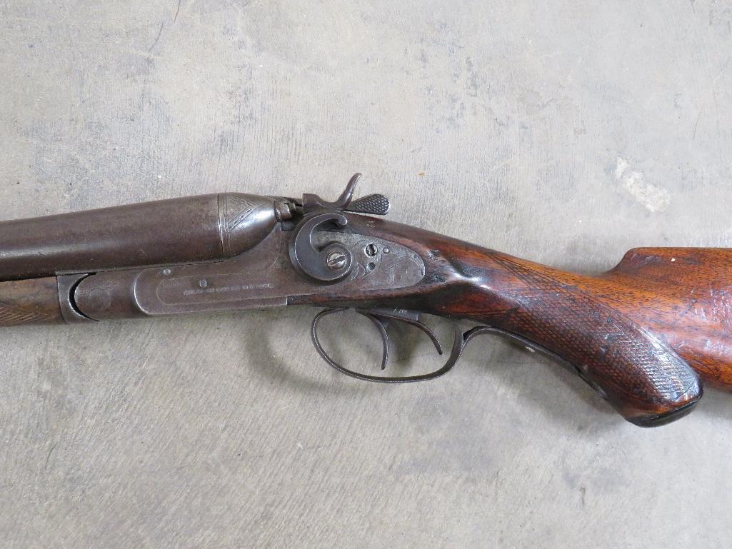 Antique Double Barrel Non Working 12 Gauge Shotgun (American Gun Co. New York) ANTIQUE GUN