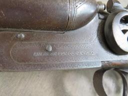 Antique Double Barrel Non Working 12 Gauge Shotgun (American Gun Co. New York) ANTIQUE GUN