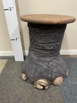 Extra large elephant foot. 19 inches across bottom of foot. 23 inches tall