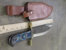 XL Knife w/Wooden Handle and Leather Sheath KNIVES