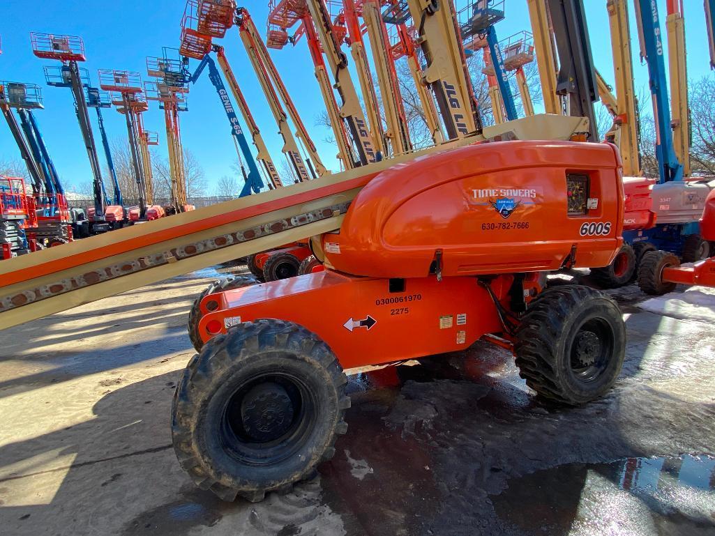 JLG 600S Rough Terrain Boom Lift (S/N 300061970, Year 2001), with 60' Platform Height, 49.47'