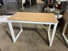 Faux Wood Top Table w/ Metal Frame