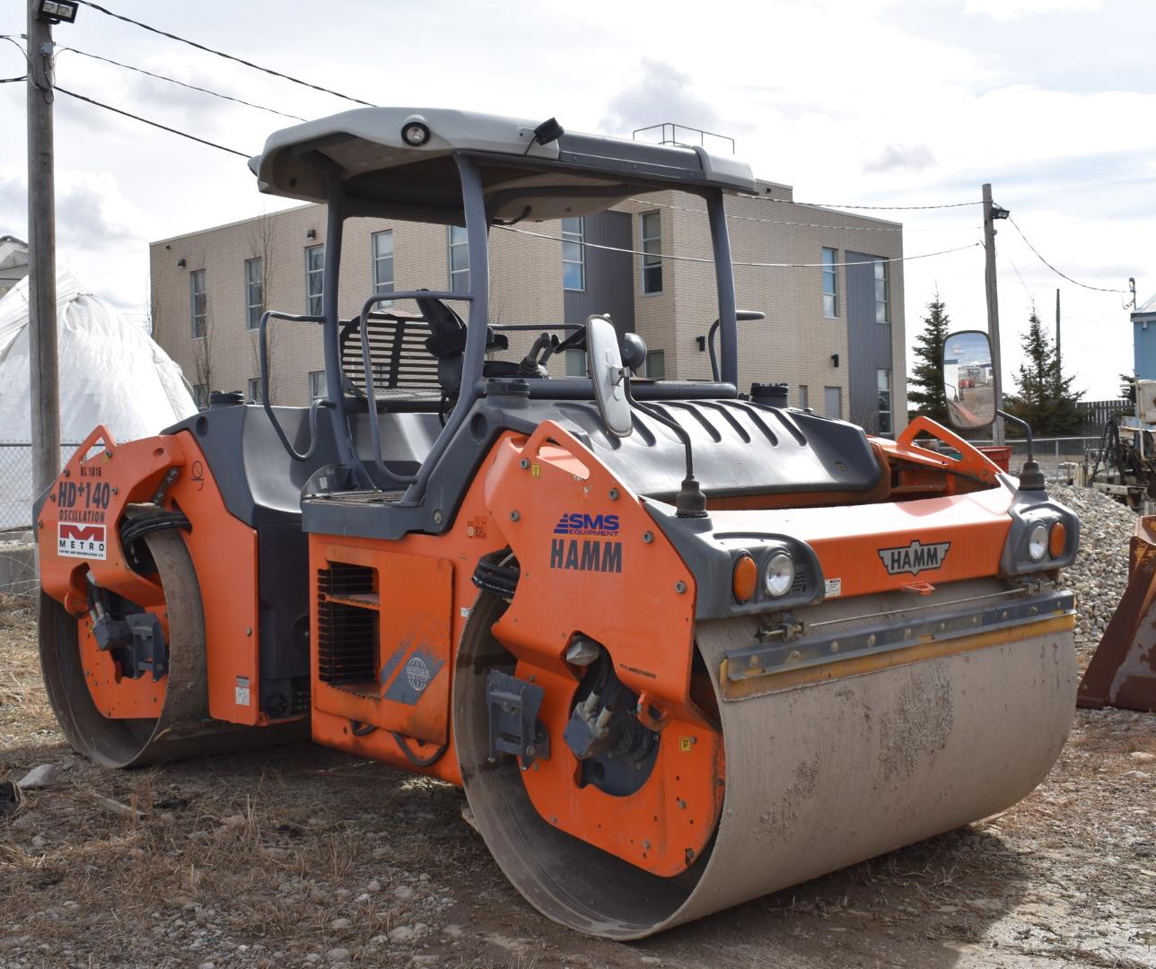 HAMM (2012) HD+ 140 VO ARTICULATING VIBRATORY TANDEM ROLLER WITH 84""W X 55"" DIAMETER FRONT & BACK