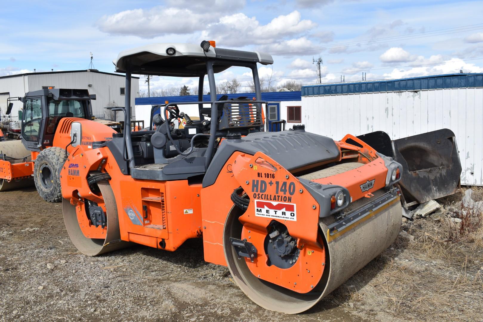 HAMM (2012) HD+ 140 VO ARTICULATING VIBRATORY TANDEM ROLLER WITH 84""W X 55"" DIAMETER FRONT & BACK
