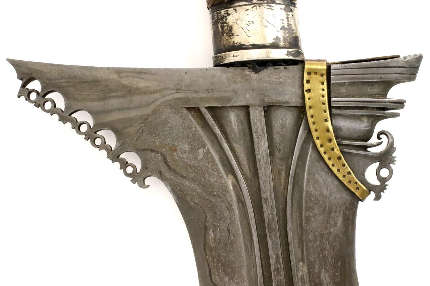 Unusual Early 20th C. Philippine Moro Kris Sword ~ Rare Damascus Blade.