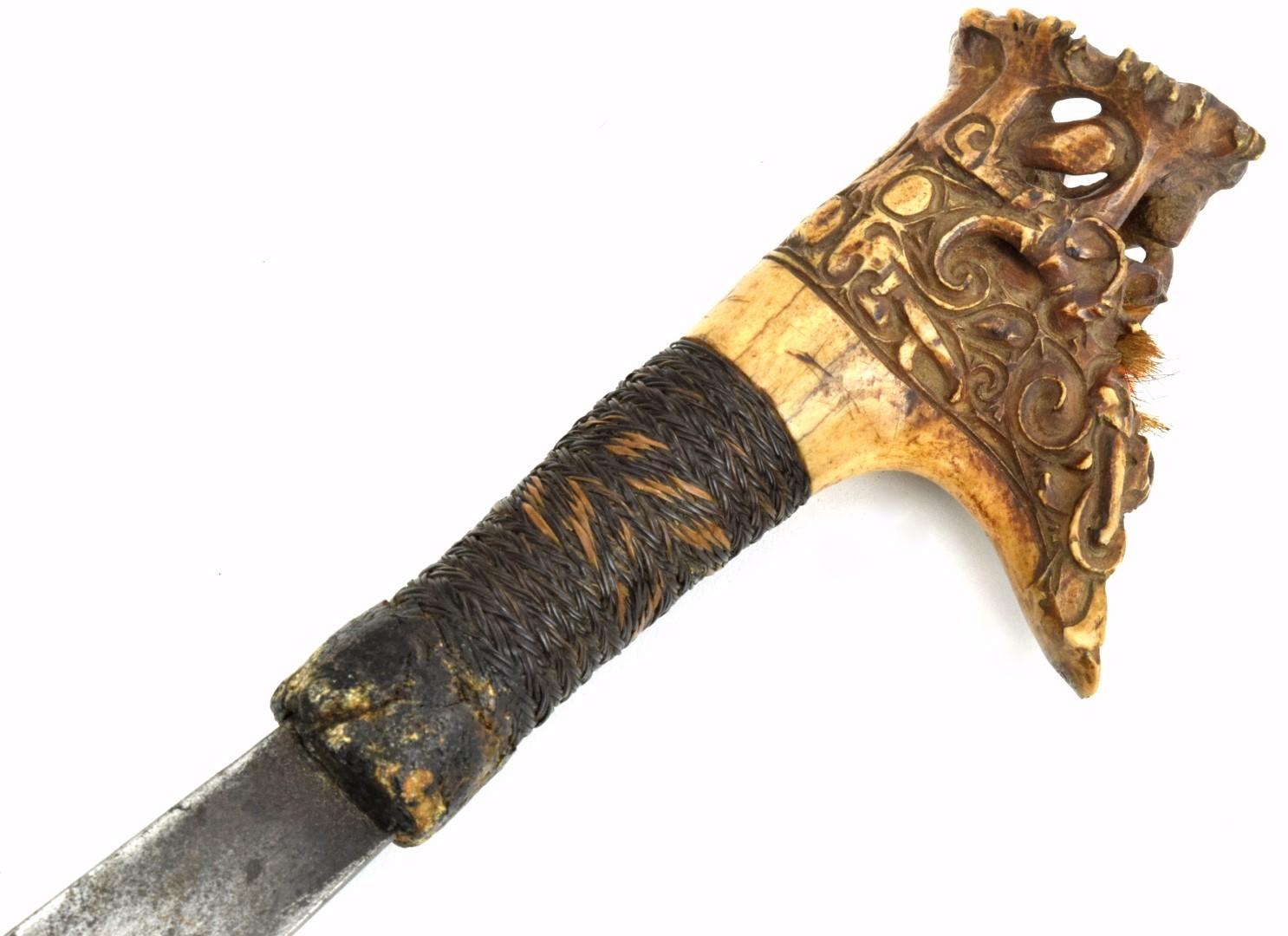 Rare Late 19th C. Indonesian Dayak Headhunters Tribe Sword