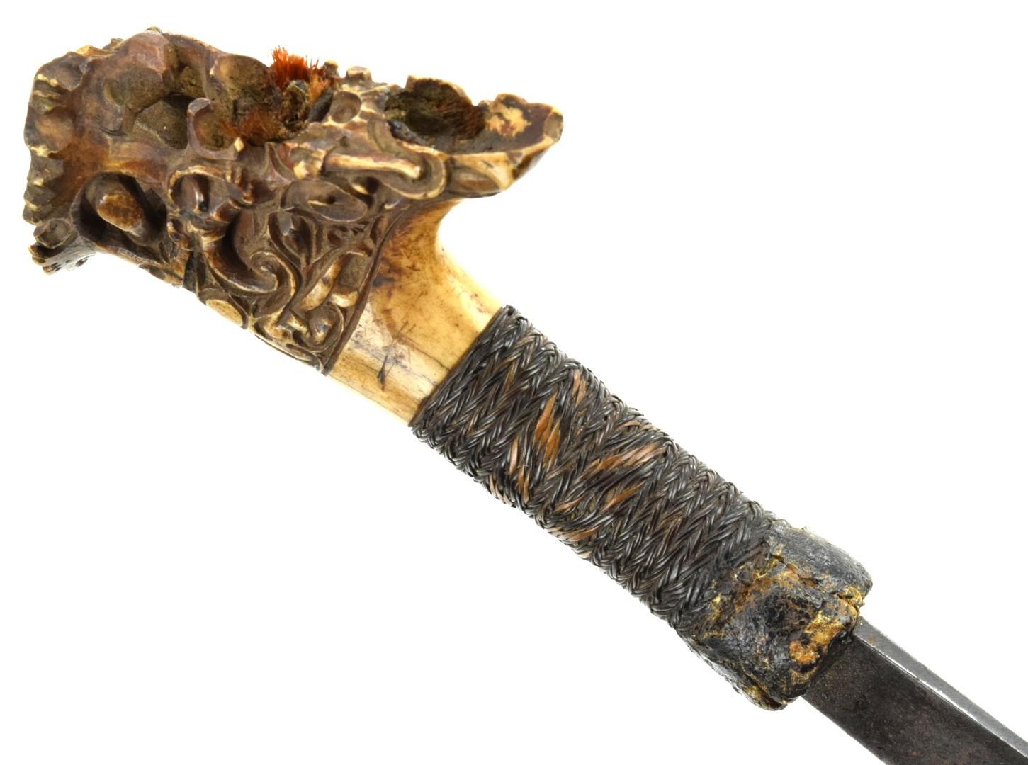 Rare Late 19th C. Indonesian Dayak Headhunters Tribe Sword