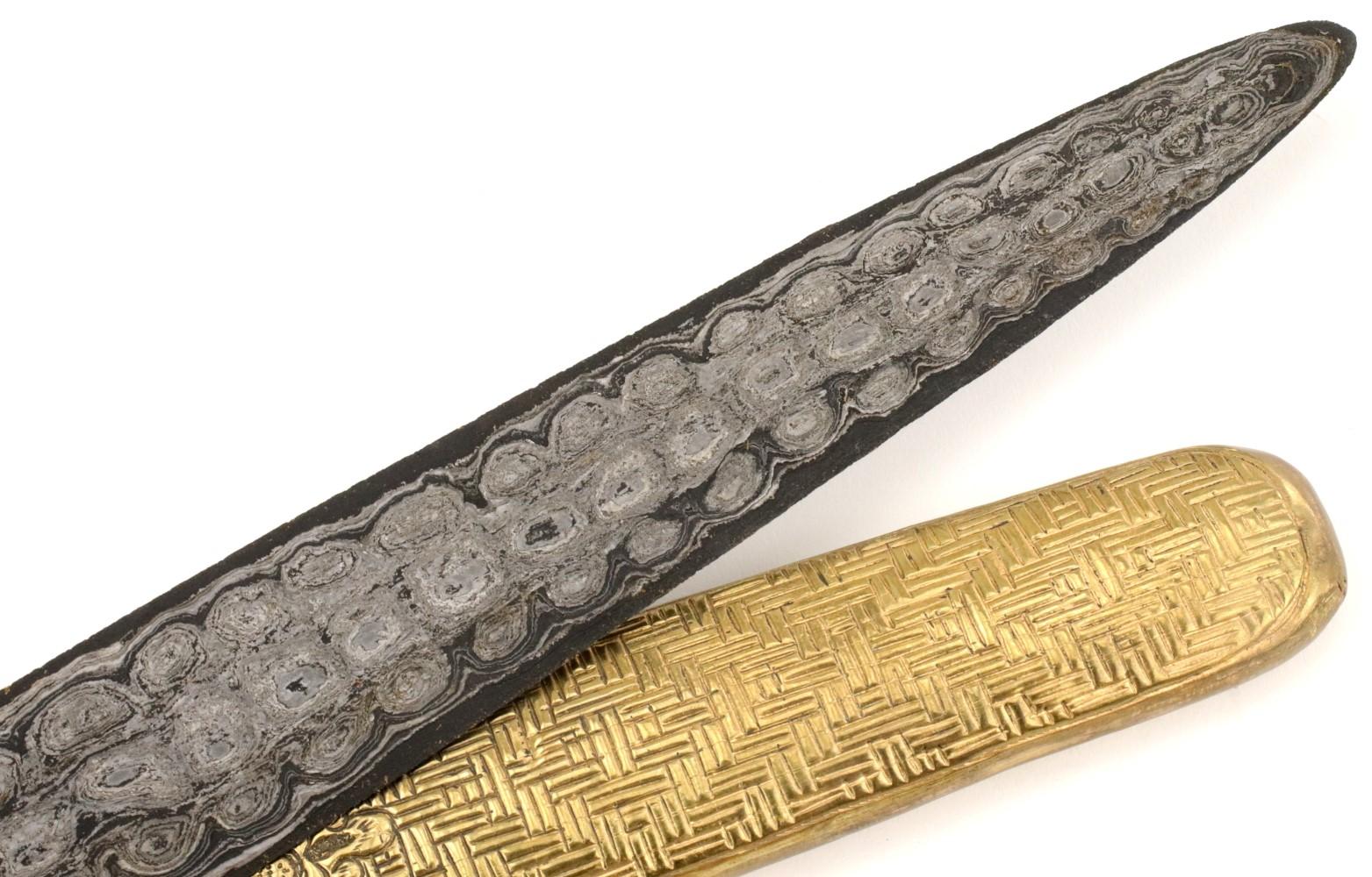 Very Good Early 20th C. Indonesian Yogyakarta Java KERIS Dagger ~ Fine Damascus Blade of Rare Patter