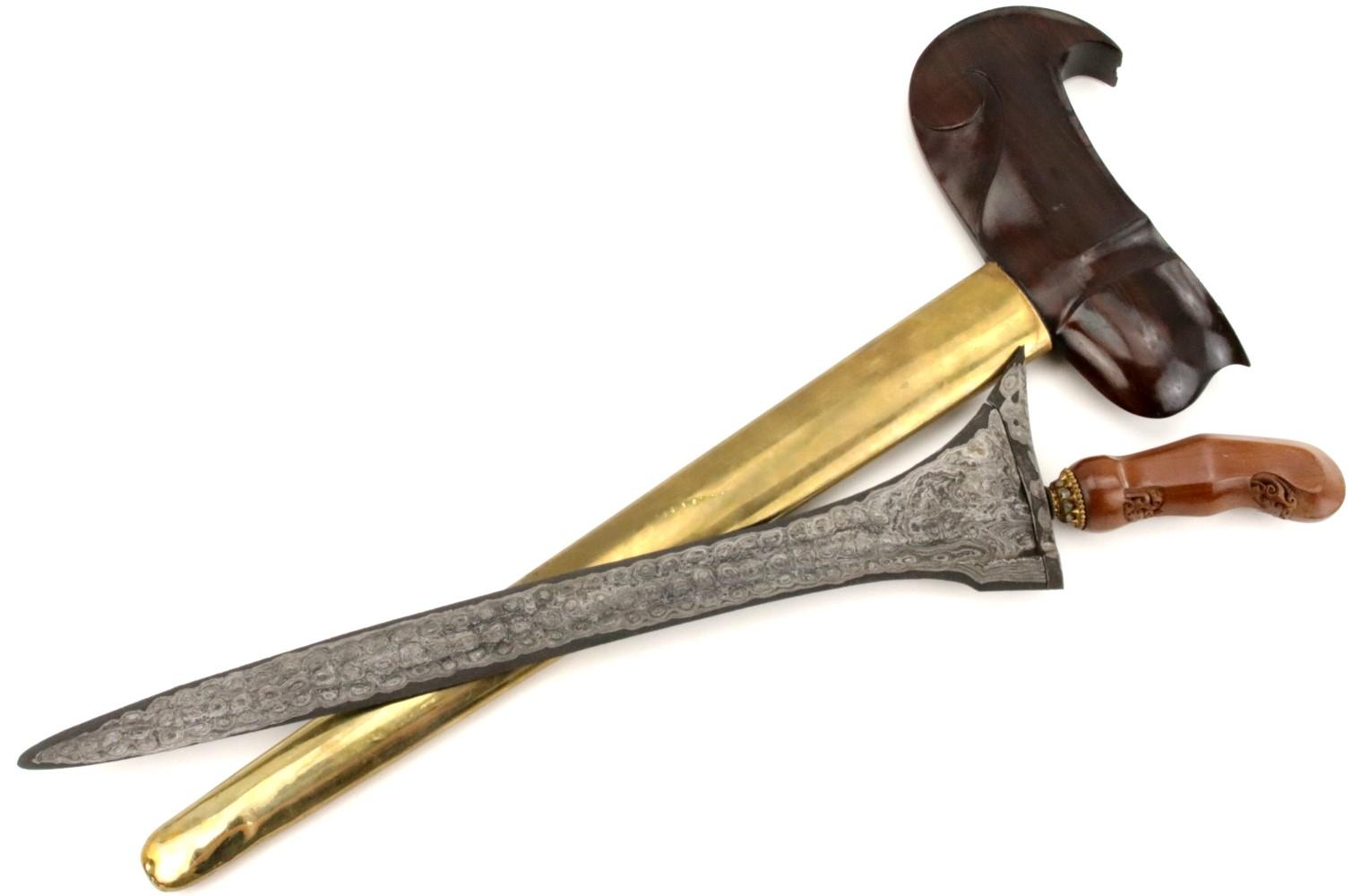 Very Good Early 20th C. Indonesian Yogyakarta Java KERIS Dagger ~ Fine Damascus Blade of Rare Patter