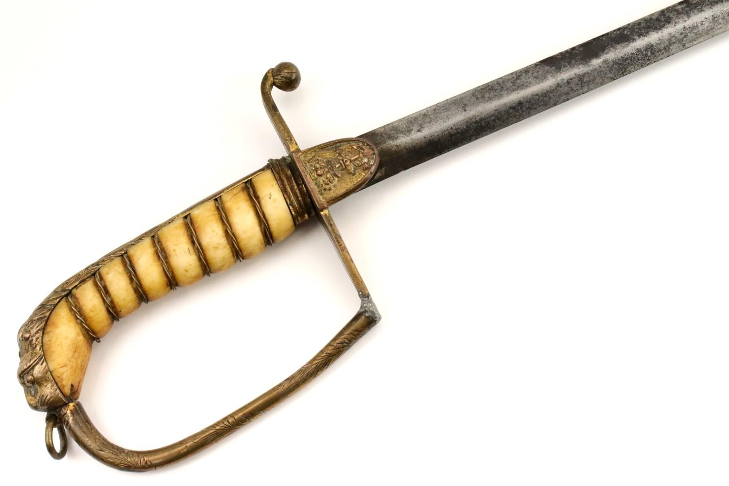 Highly Unusual 1805 Model English Navy Officer's Dirk / Sword with Rapier Blade ~ French Napoleonic