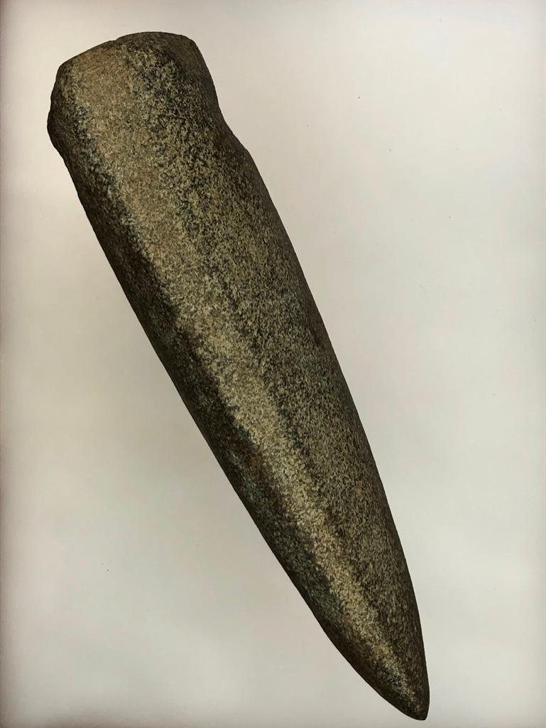 10 7/8" Fluted Hardstone 3/4 Groove Susquehannock Axe- Lebanon Co., PA Ex: DeTurk